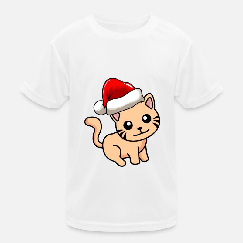 Katze Comic Weihnachten Kinder Funktions-T-Shirt