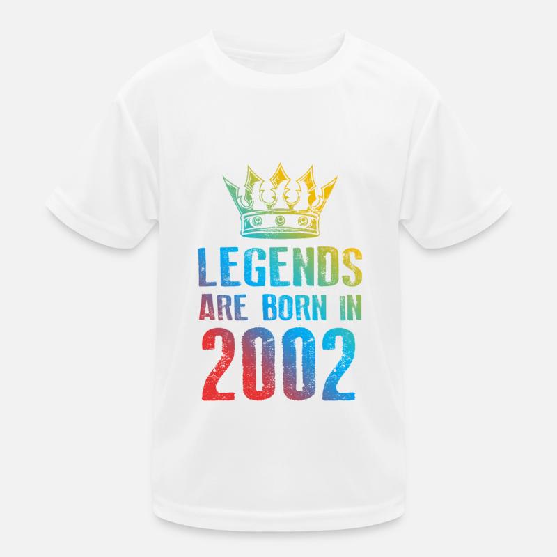 2002 Légendes nées en T-shirt sport Enfant