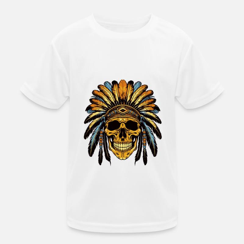 Chief Skull Apache Indian Kids Functional T-Shirt