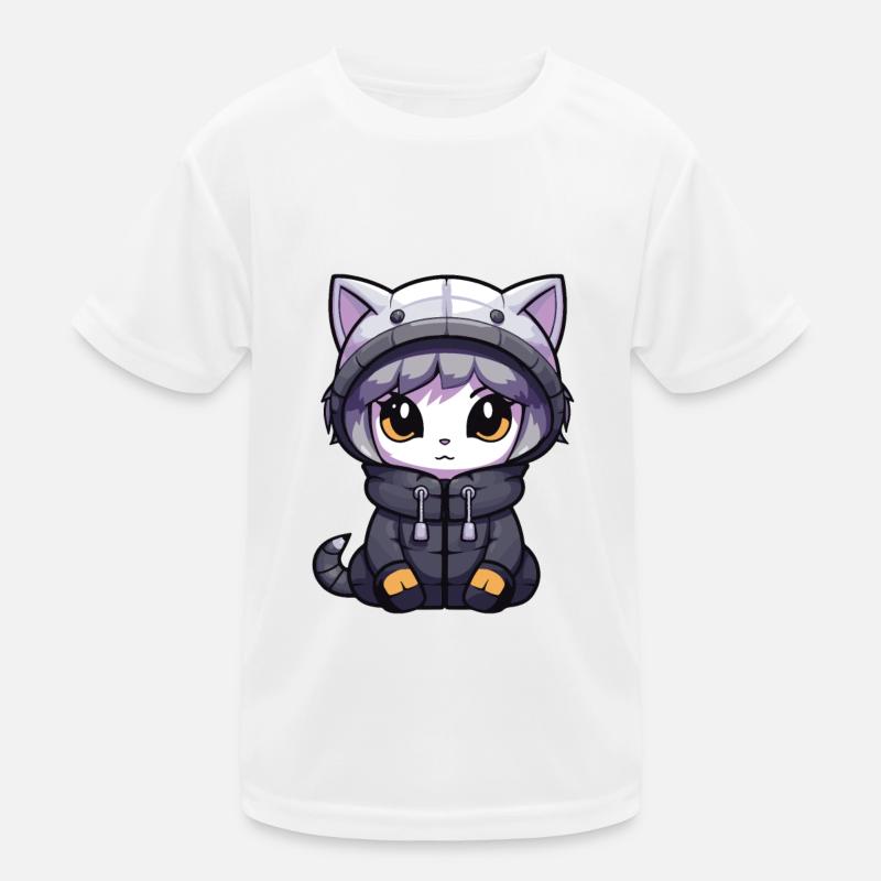 Katze Winter Tier Baby Anime Kinder Funktions-T-Shirt