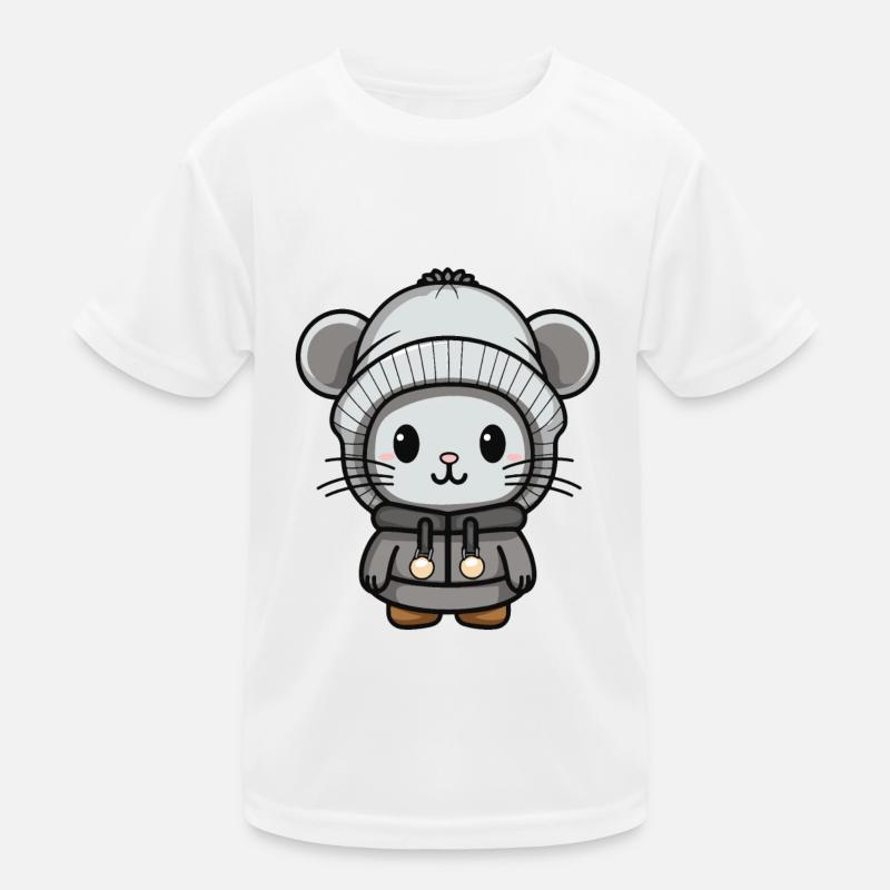 Souris Hiver Animal Bébé Bande Dessinée T-shirt sport Enfant