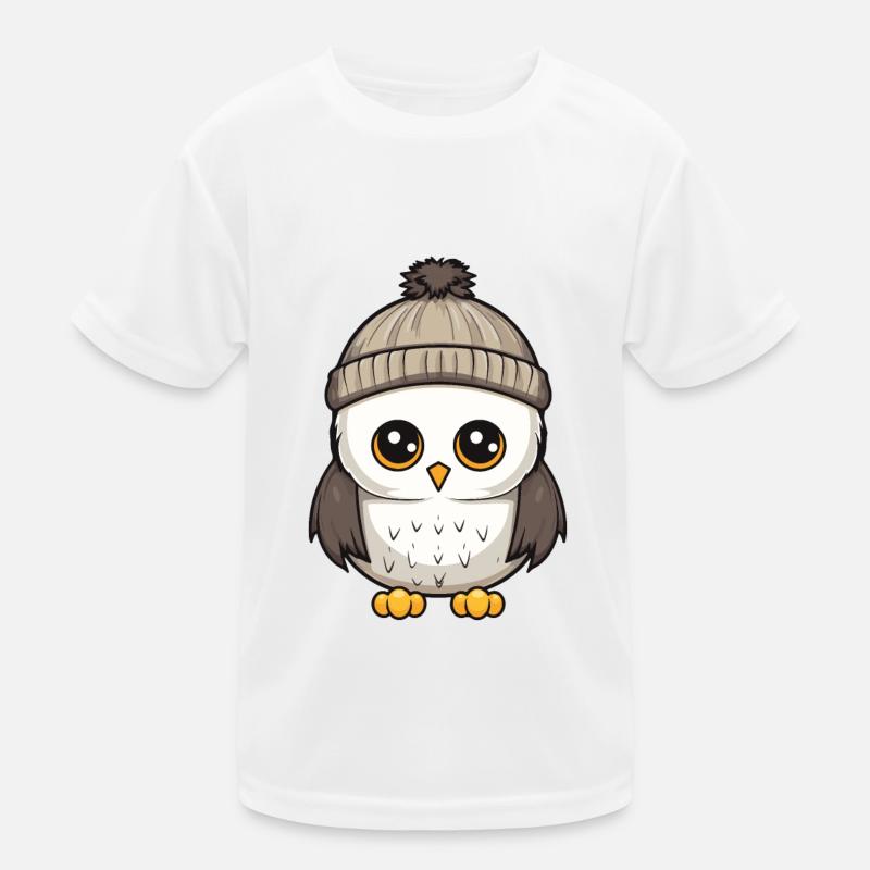 Owl Winter Comic Illustration Kids Functional T-Shirt