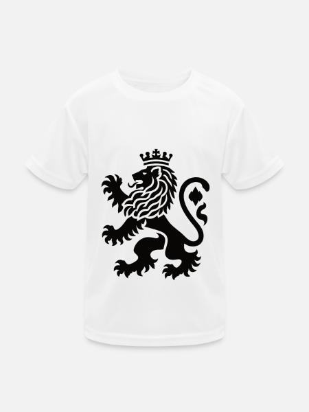 Bayerischer Löwe – Wappentier Silhouette - Kinder Funktions-T-Shirt - Weiß