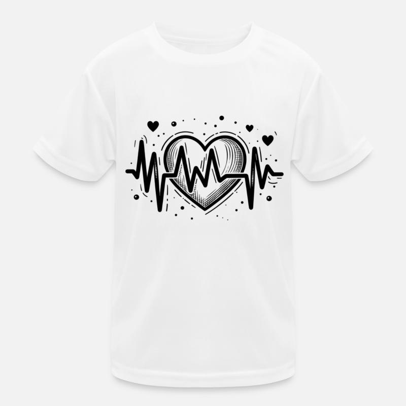 Herzschlag Kinder Funktions-T-Shirt