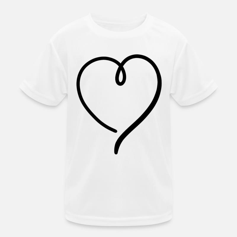 Herz Schwarz Modern Kinder Funktions-T-Shirt