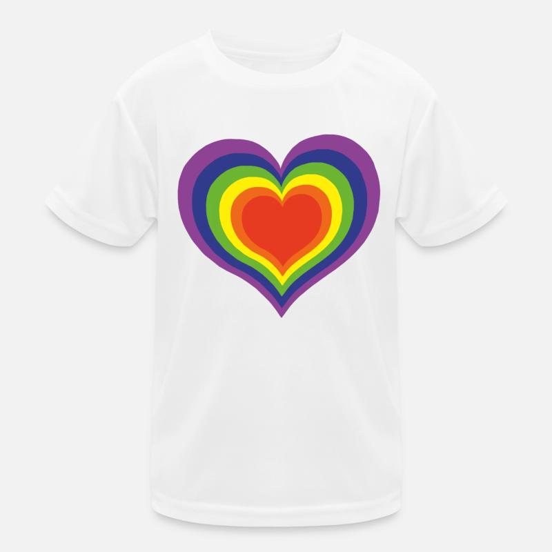 Herz Regenbogenfarben Kinder Funktions-T-Shirt