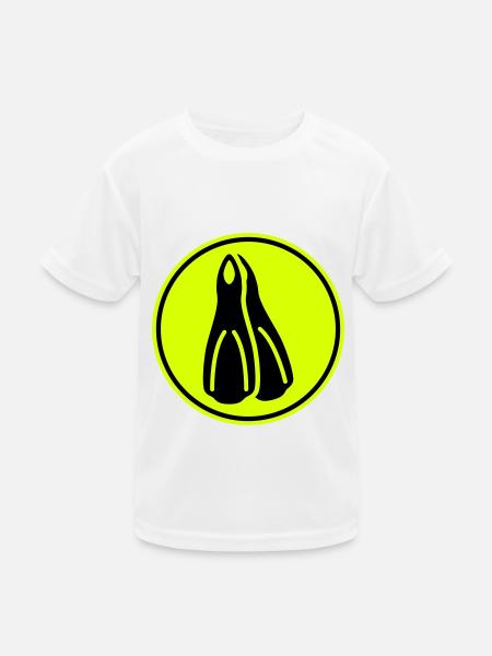 Diving fin circle - Kids Functional T-Shirt - white - Front