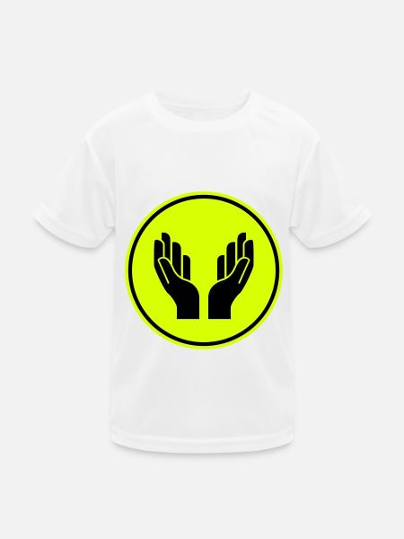 Hände Beten Icon - Kinder Funktions-T-Shirt - Weiß - Vorne
