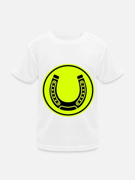 Hufeisen Symbol - Kinder Funktions-T-Shirt - Weiß - Vorne
