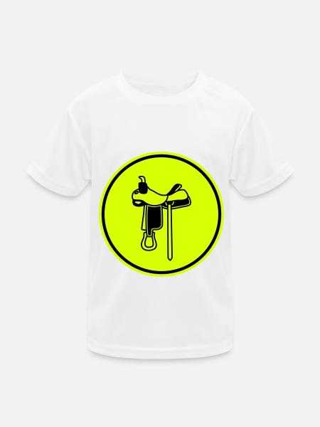 Sattel Symbol - Kinder Funktions-T-Shirt - Weiß - Vorne