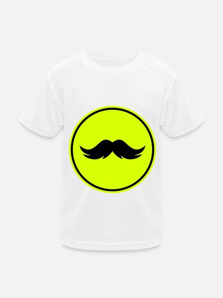 Schnurrbart symbol - Kinder Funktions-T-Shirt - Weiß - Vorne