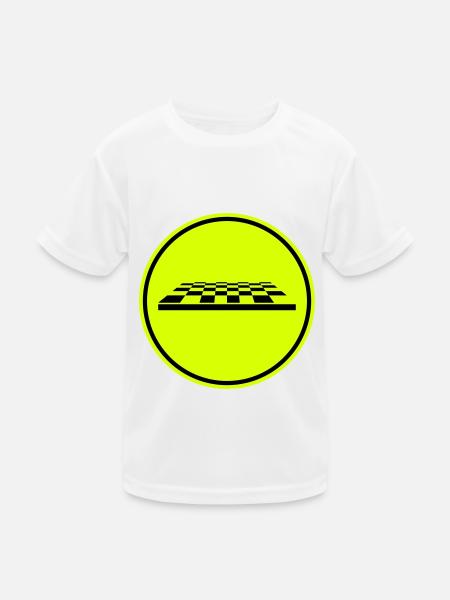 Schachbrett symbol - Kinder Funktions-T-Shirt - Weiß - Vorne
