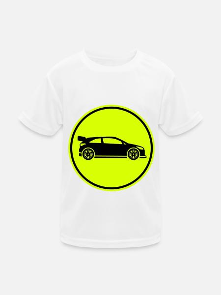 Auto Rennfahrer - Kinder Funktions-T-Shirt - Weiß - Vorne