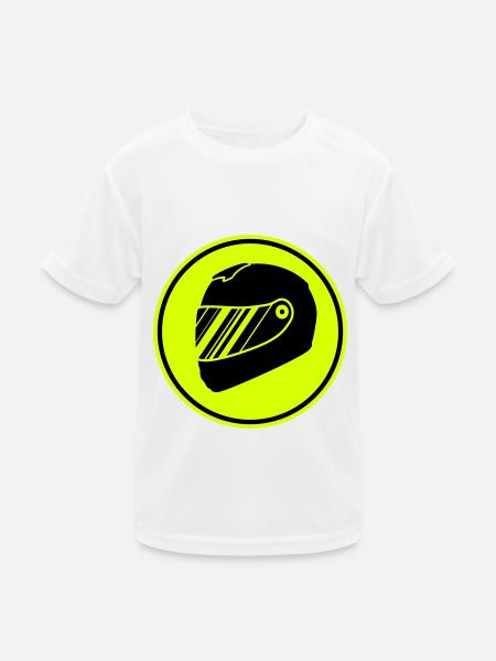 Rennfahrer helm racing - Kinder Funktions-T-Shirt - Weiß - Vorne
