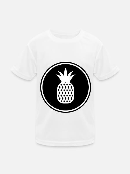 ananas frucht - Kinder Funktions-T-Shirt - Weiß - Vorne