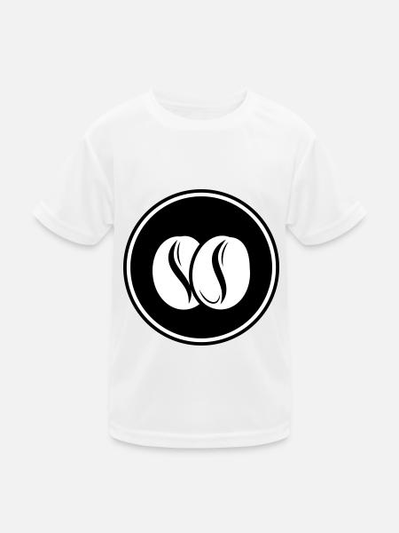 Coffee bean symbol - Kids Functional T-Shirt - white - Front