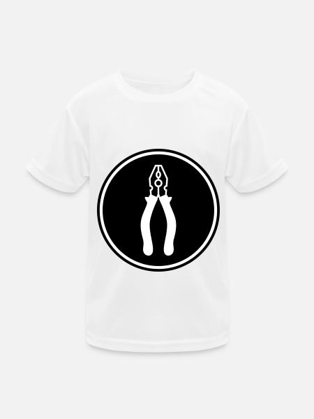 Zange Handwerker - Kinder Funktions-T-Shirt - Weiß - Vorne