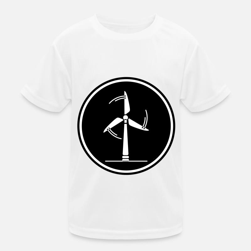 Energie Windrad - Kinder Funktions-T-Shirt - Weiß