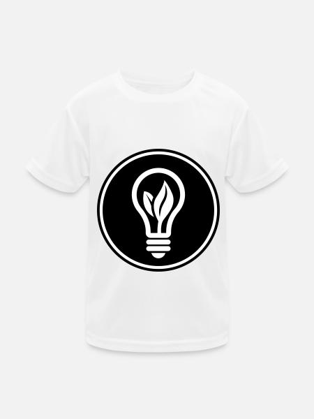 Light bulb icon - Kids Functional T-Shirt - white - Front