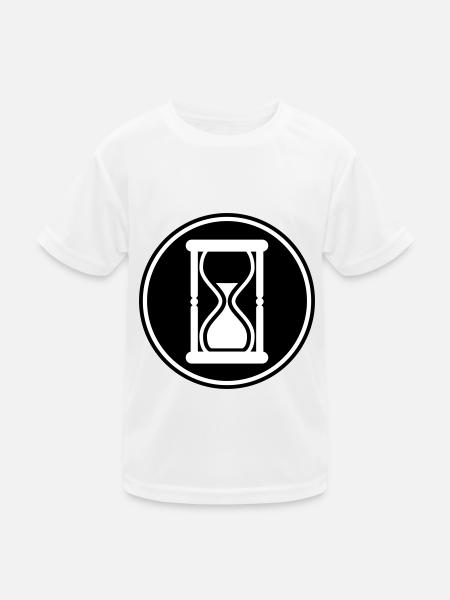 Sanduhr Symbol - Kinder Funktions-T-Shirt - Weiß - Vorne