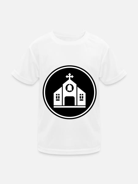 Kirche glaube - Kinder Funktions-T-Shirt - Weiß - Vorne