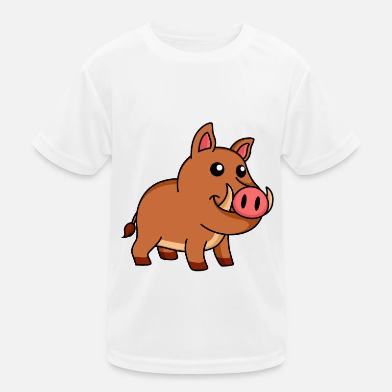 Wild Boar Comic Animal Kids Functional T-Shirt
