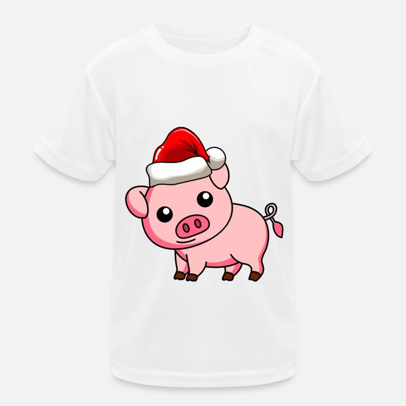 Schwein Comic Weihnachten Kinder Funktions-T-Shirt