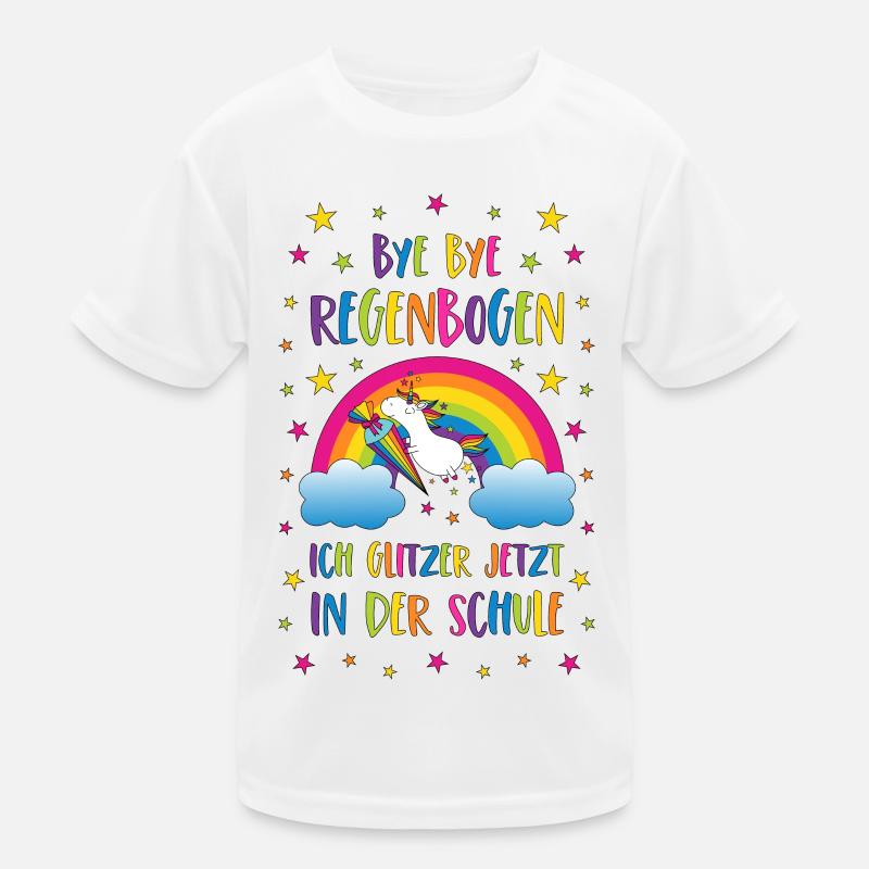 Inscription Licorne Bye Bye Rainbow School T-shirt sport Enfant