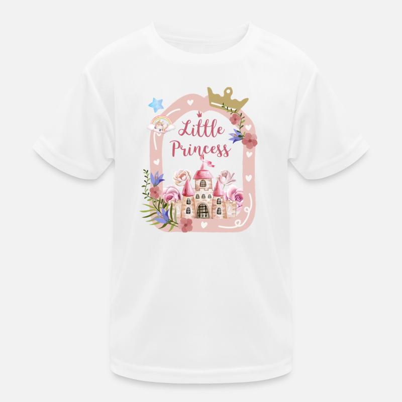princesse castle and roses - Kids Functional T-Shirt - white
