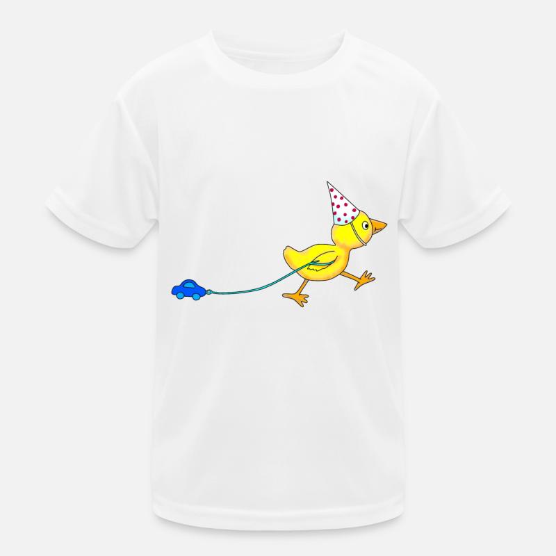Ente mit Auto Jungen Mädchen Geburtstag Geschenk Kinder Funktions-T-Shirt