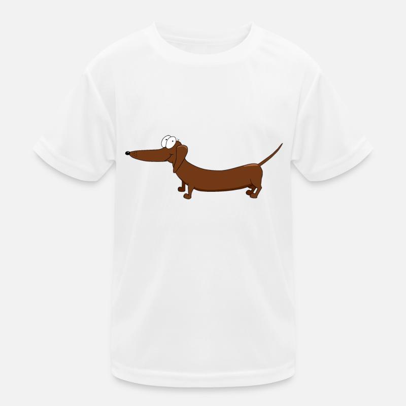 Lustiger Dackel Comic Zeichnung Kinder Funktions-T-Shirt