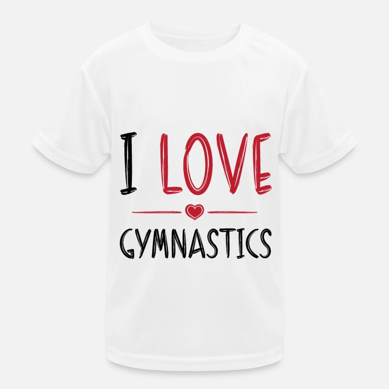 Ich liebe Gymnastik Kinder Funktions-T-Shirt