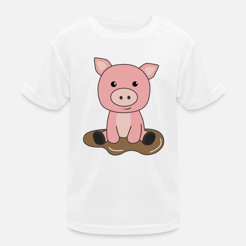 Pig piglet mud-peppers mud Kids Functional T-Shirt