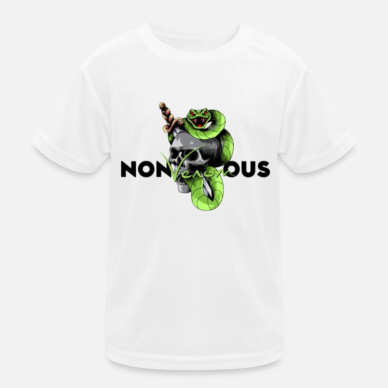 Skull with snake - Kids Functional T-Shirt - white