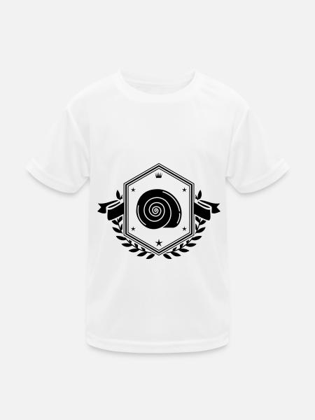 Shell snail Coat of arms - Kids Functional T-Shirt - white - Front