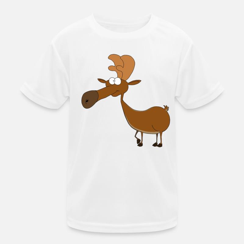 Funny Moose Comic in Color Kids Functional T-Shirt