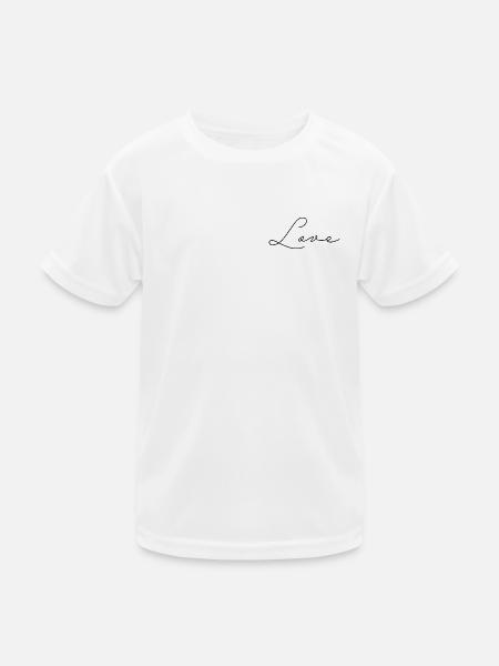 Love - Kinder Funktions-T-Shirt - Weiß