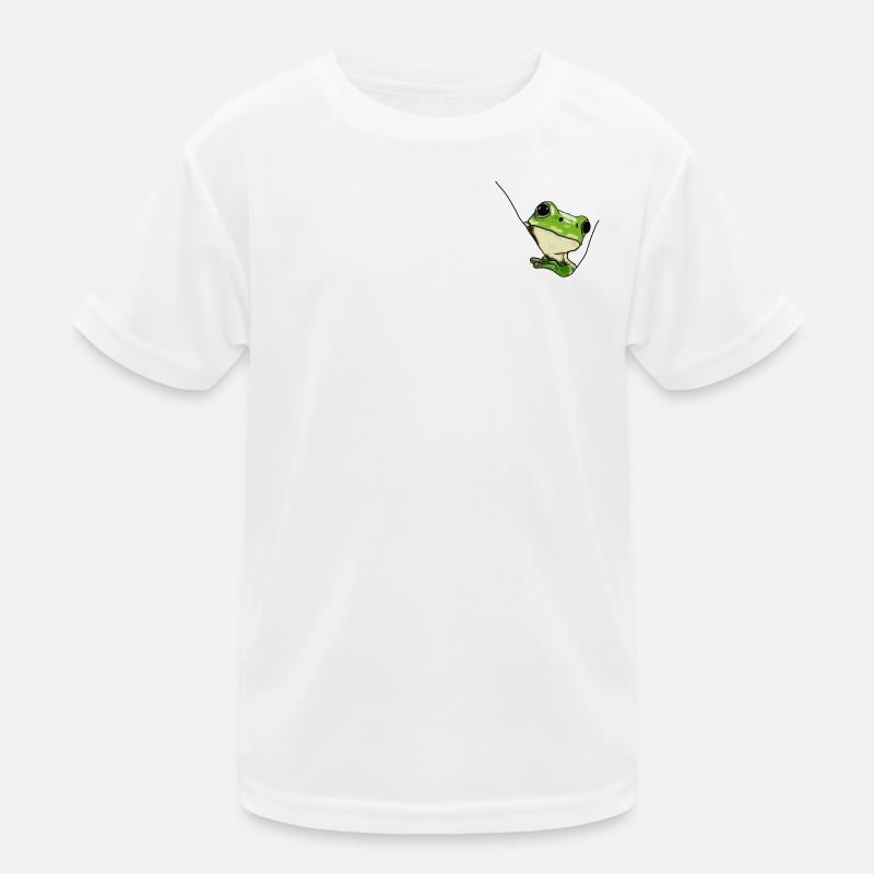 Green Frog – Cute Illustration Kids Functional T-Shirt