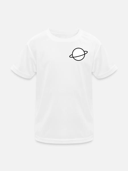 Planet - Kinder Funktions-T-Shirt - Weiß - Vorne