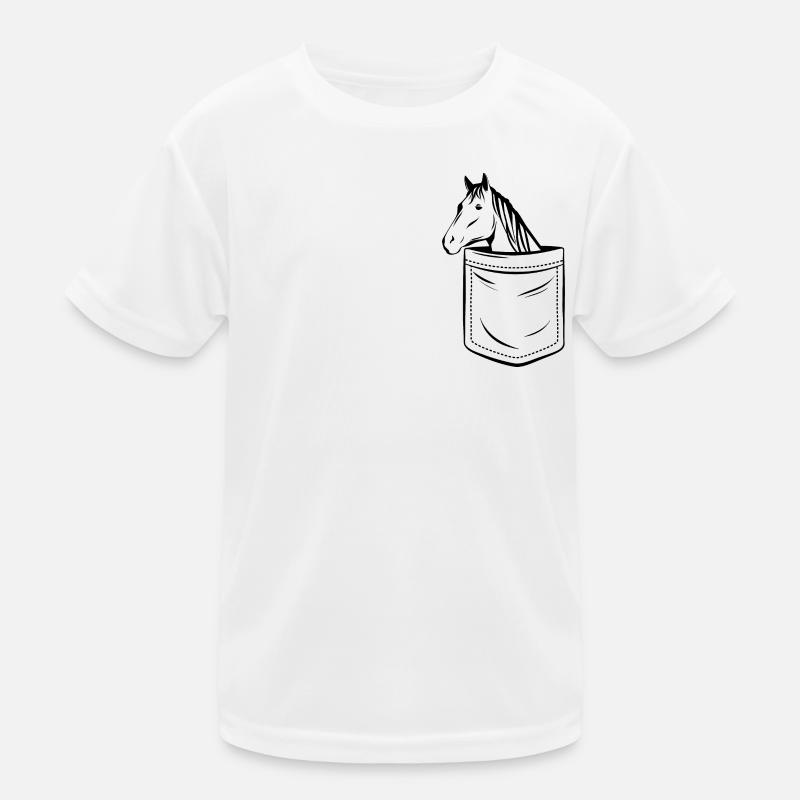 Mein Pferd in der Tasche - Brusttasche Kinder Funktions-T-Shirt