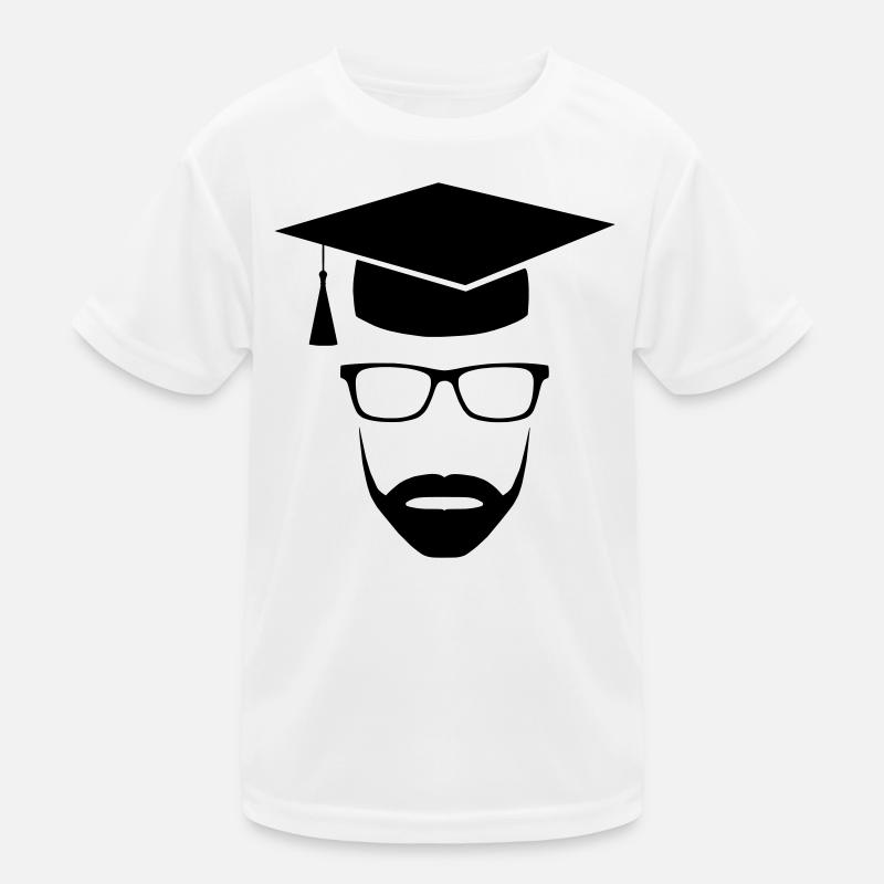 Master Uni Nerd mit Bart Kinder Funktions-T-Shirt