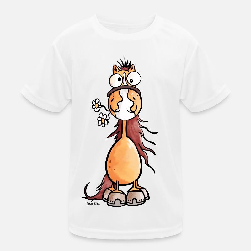 Da steht ein Pferdchen Kinder Funktions-T-Shirt