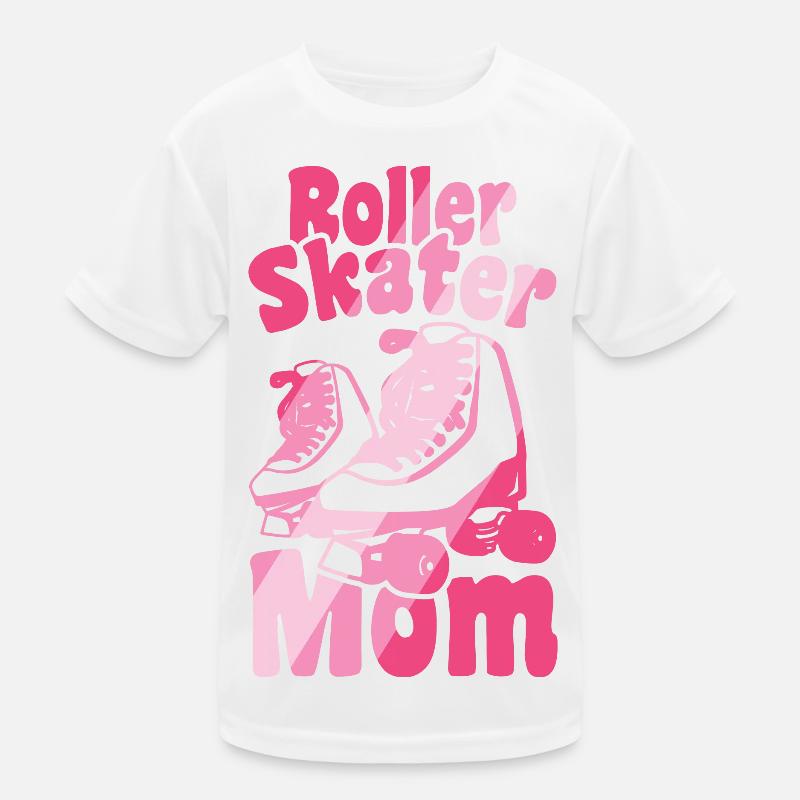 Rollschuhläufer Mama Kinder Funktions-T-Shirt