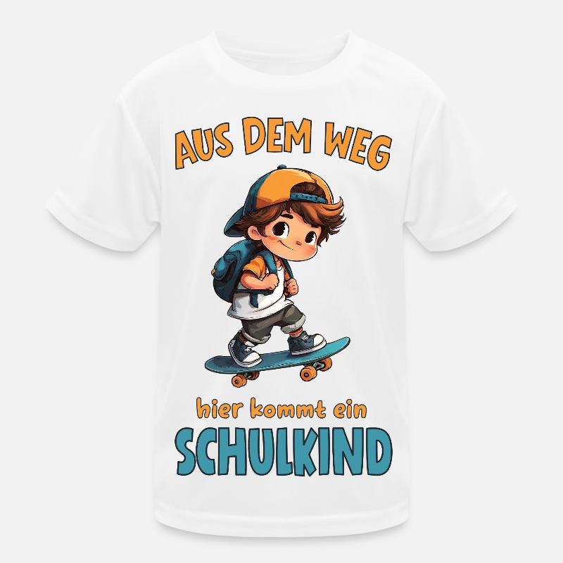 Aus dem Weg Schulkind Skateboard Junge Kinder Funktions-T-Shirt