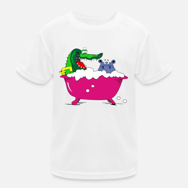 hippo baignoire crocodile bain enfants bébé T-shirt sport Enfant