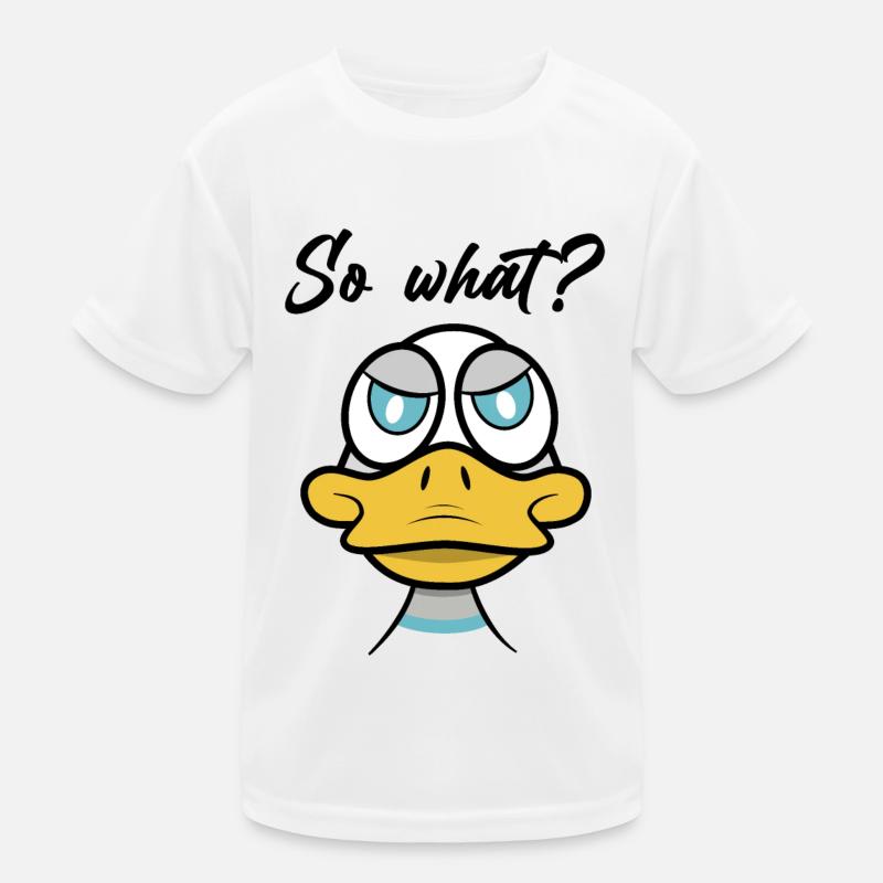 so what? mit Enten-Comic Kinder Funktions-T-Shirt