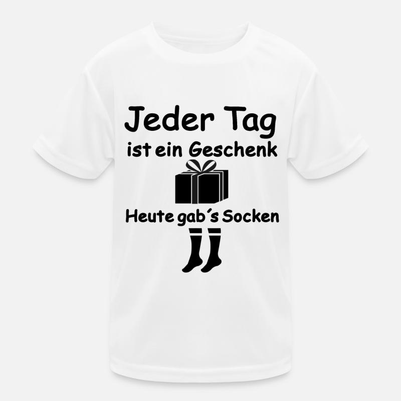 Jeder Tag ist ein Geschenk, heute gab´s Socken Kinder Funktions-T-Shirt