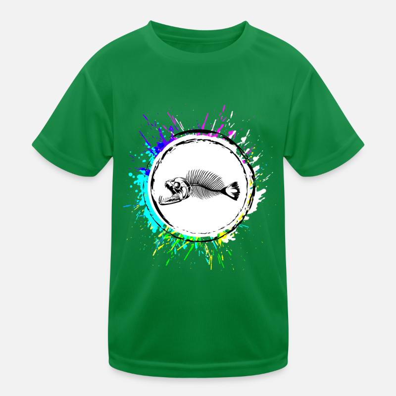 Piranha Bone Fish Kids Functional T-Shirt
