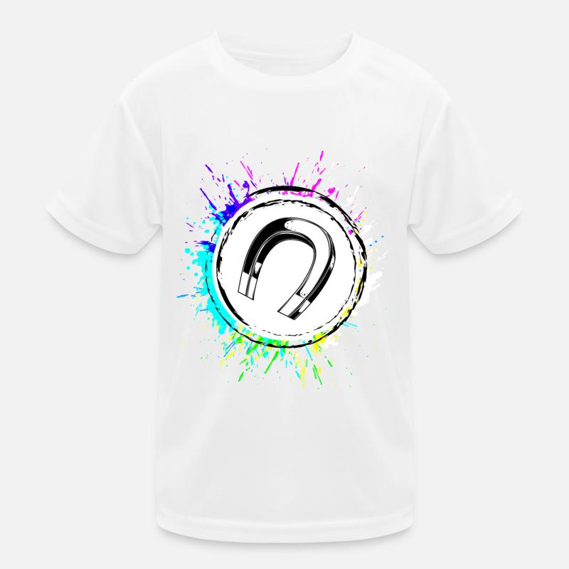 Hufeisen magnet Kinder Funktions-T-Shirt
