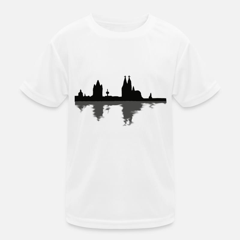 Kölner Skyline mit Spiegelung Kinder Funktions-T-Shirt